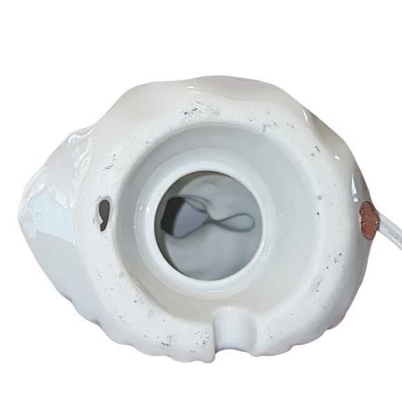 Vintage Enesco Japan Blue & White Ceramic Girl With Bouquet Night Light 6"X4"X3" - Picture 13 of 13